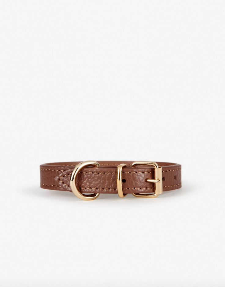 Brown Leather Juno Toy Dog Collar