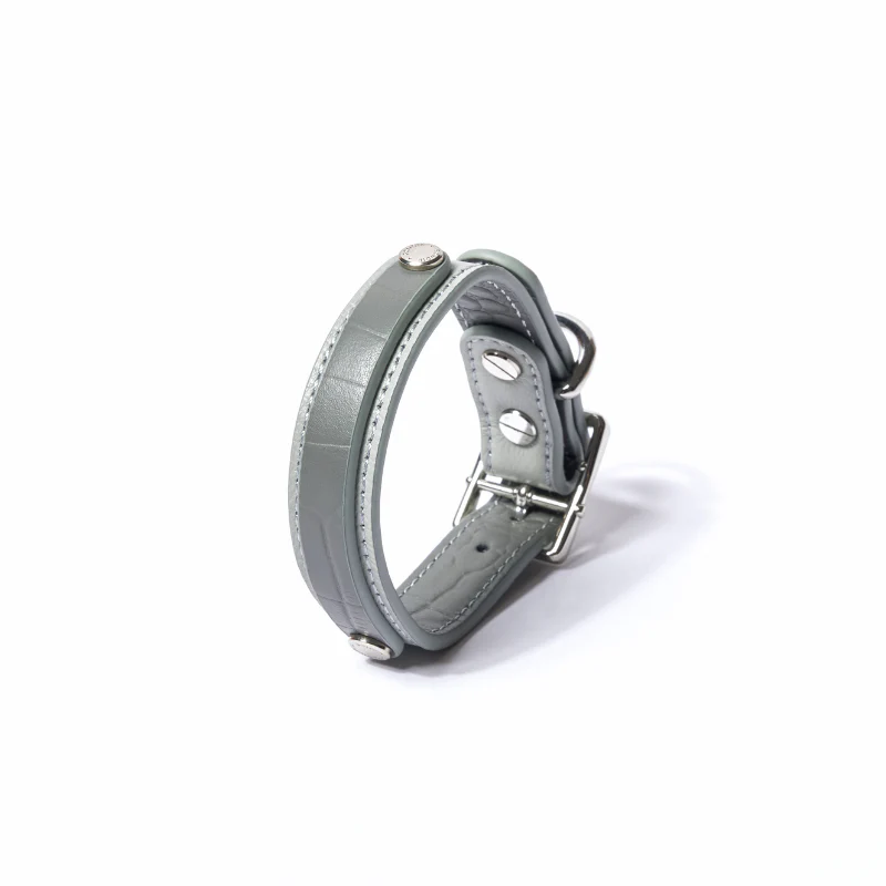 Slim Moonstone Leather Collar