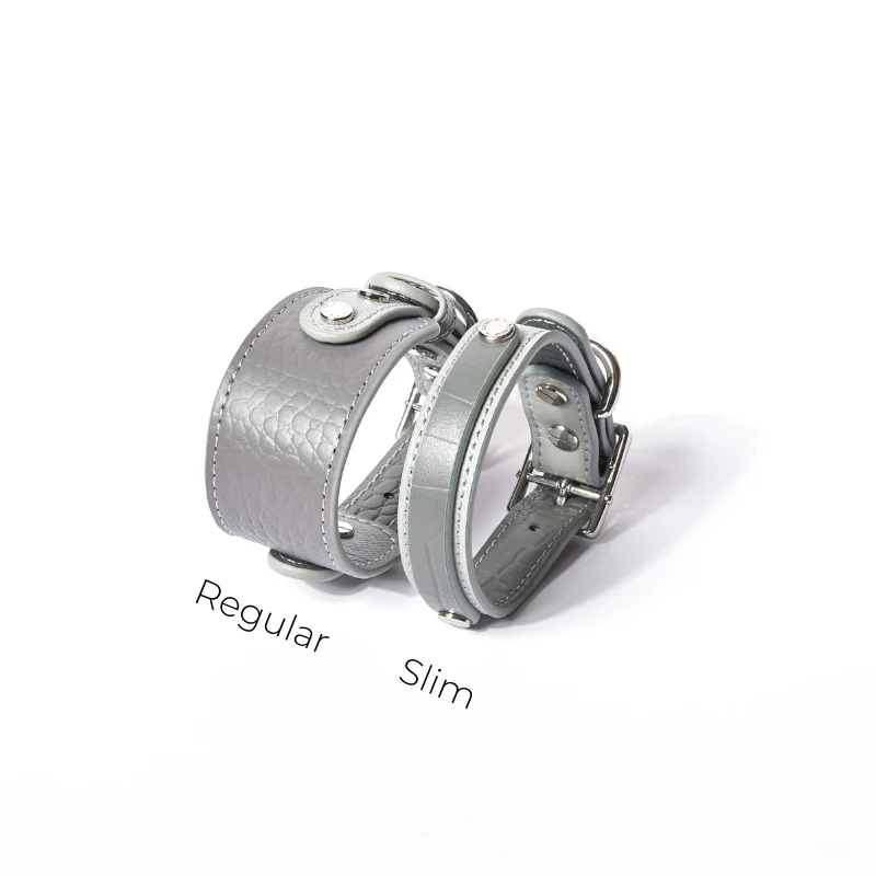 Slim Moonstone Leather Collar