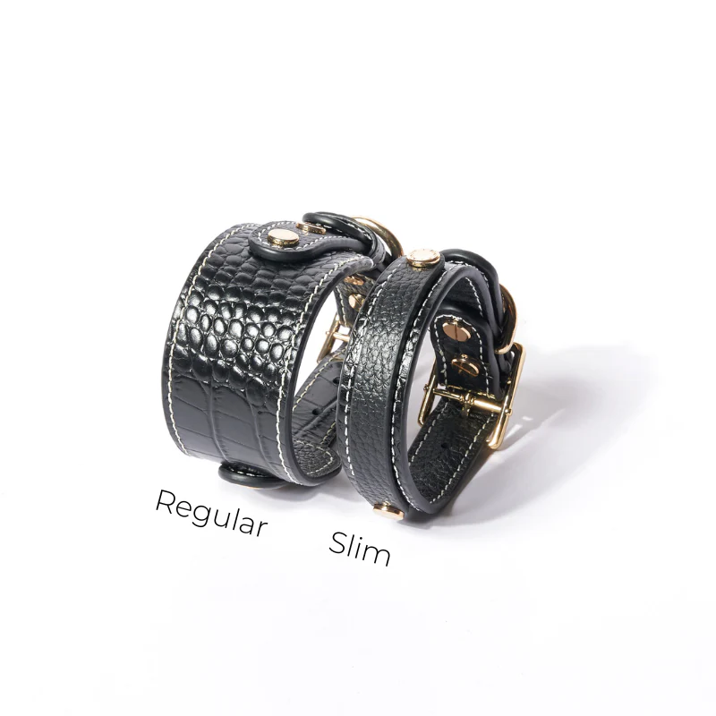 Slim Obsidian Leather Collar