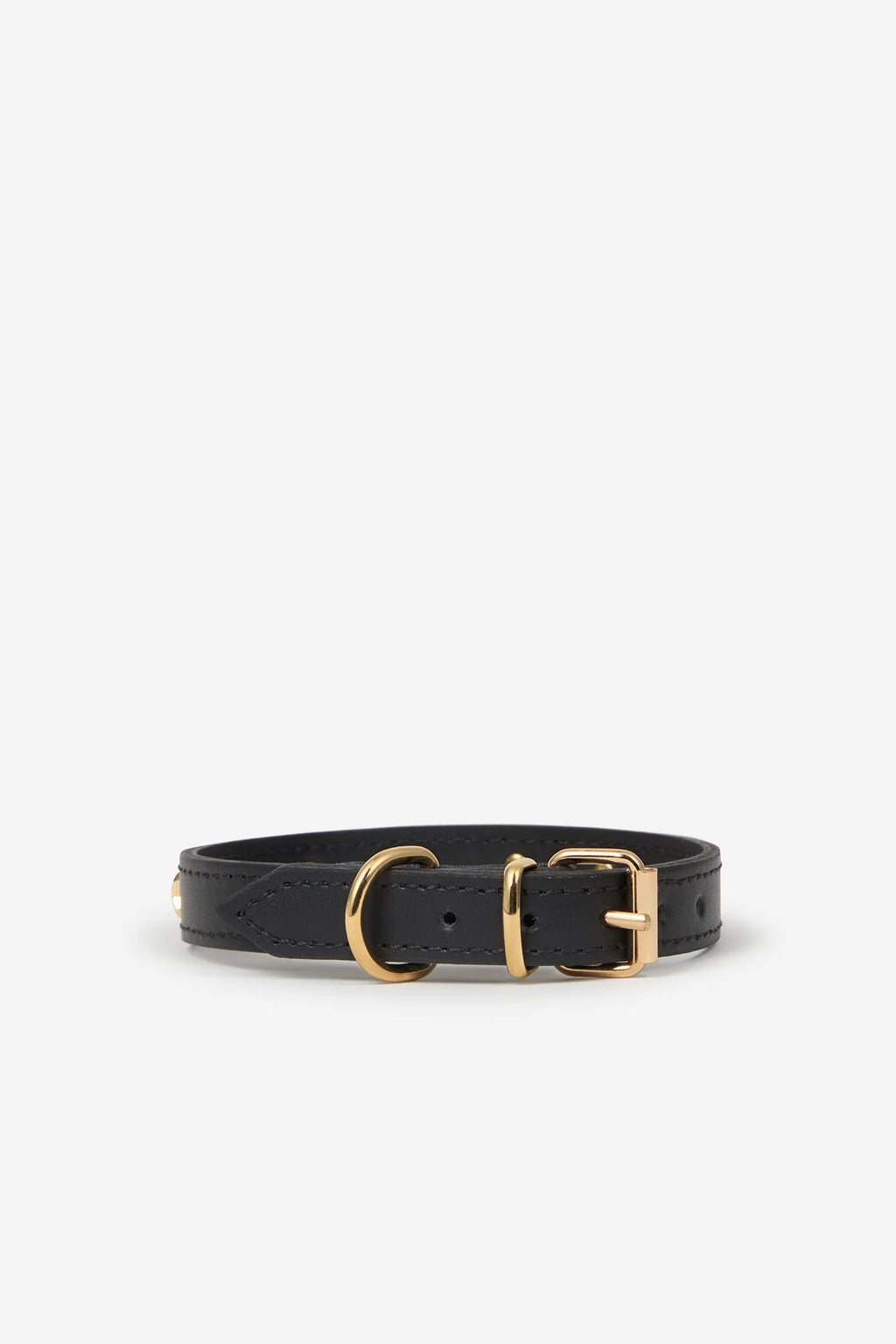 Black Leather Nara Toy Dog Collar