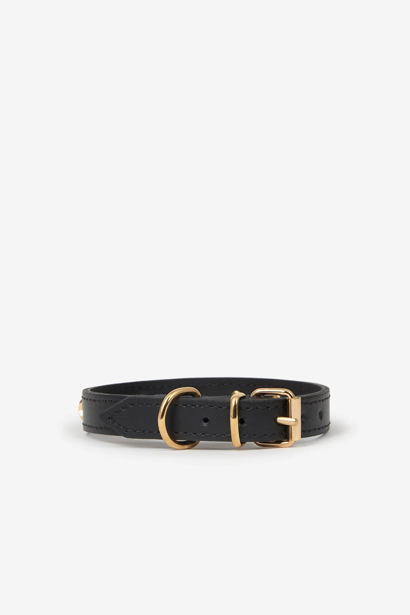 Black Leather Nara Toy Dog Collar