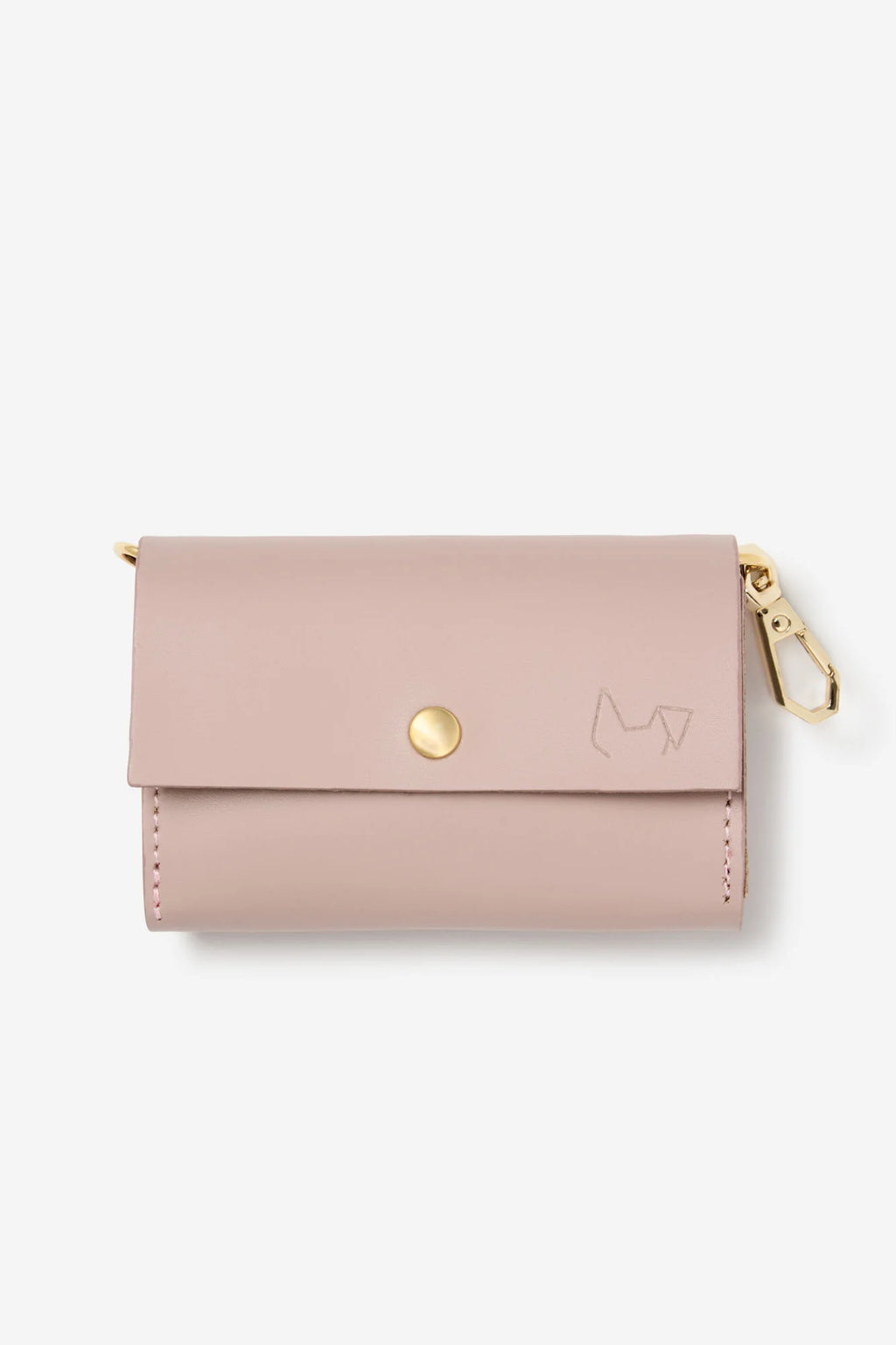 Pink Leather Nara Poop Bag Holder
