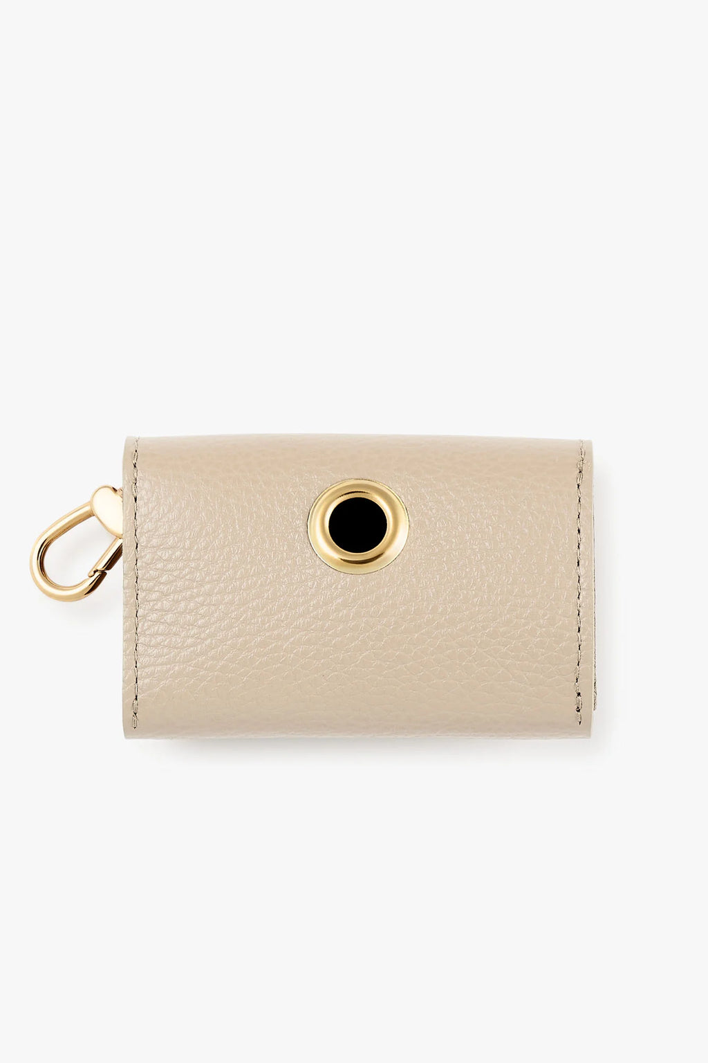White Leather Juno Poop Bag Holder