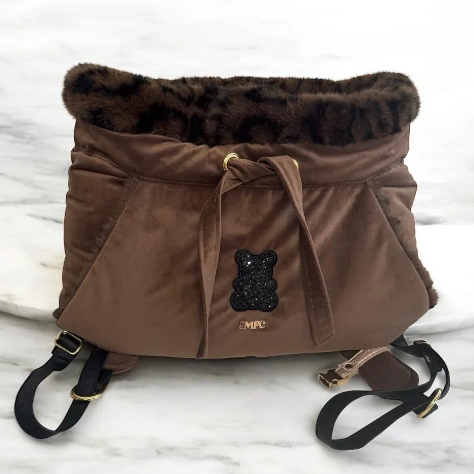 Luxury Leopard Velvet Dog Carrier