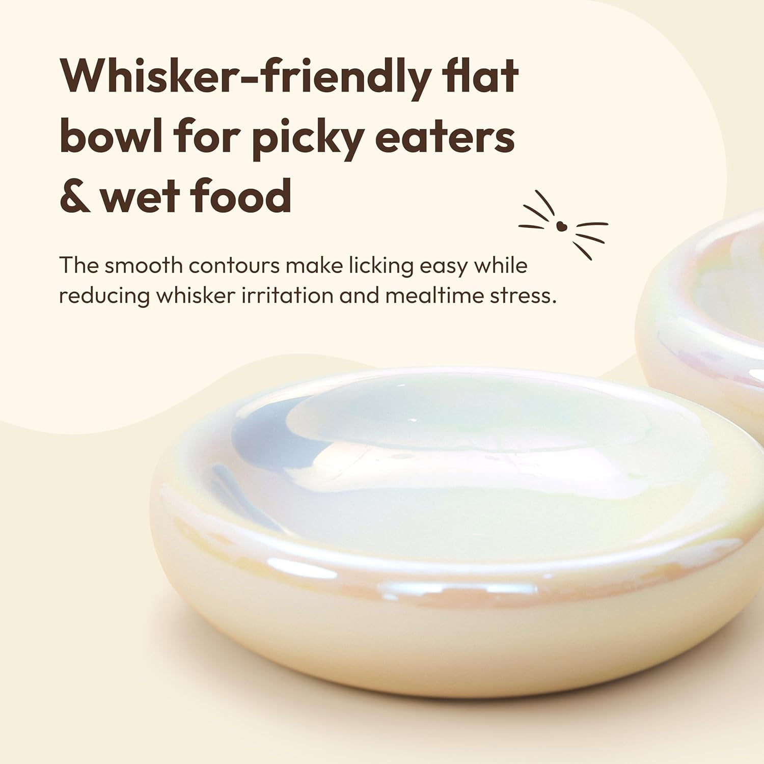 The Pebble Pet Bowl  - Flat Pearl 