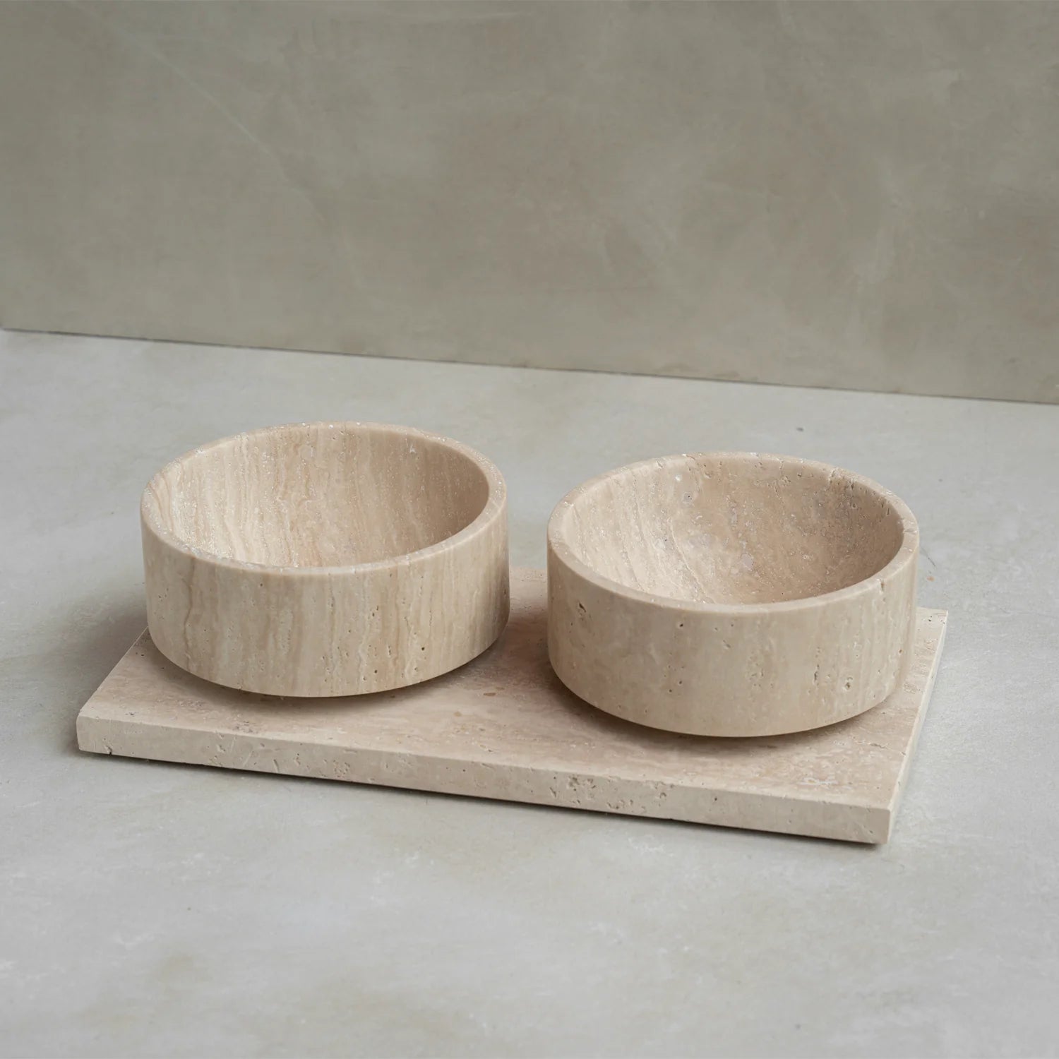 The Travertine Pet Bowl Set