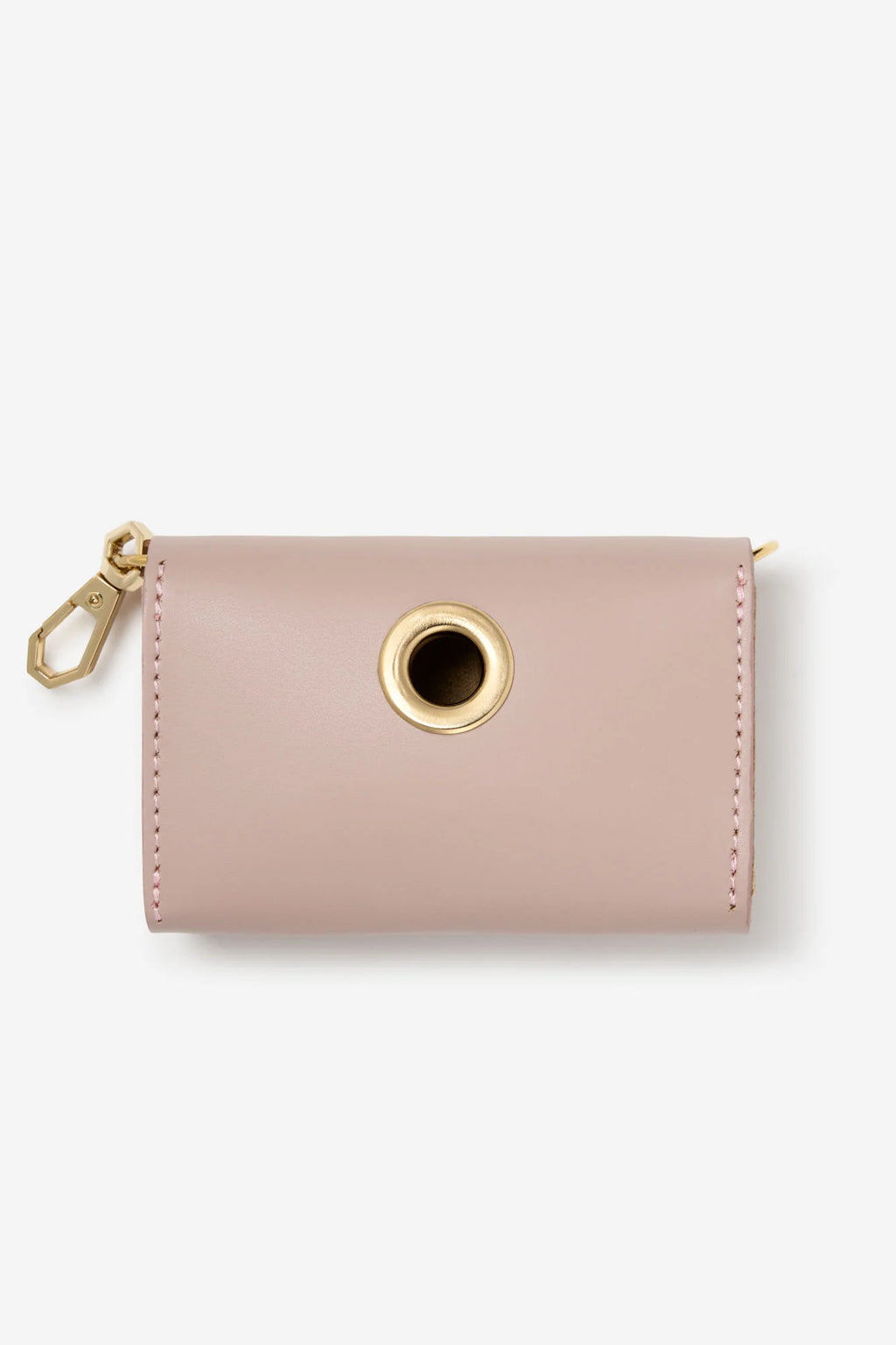 Pink Leather Nara Poop Bag Holder