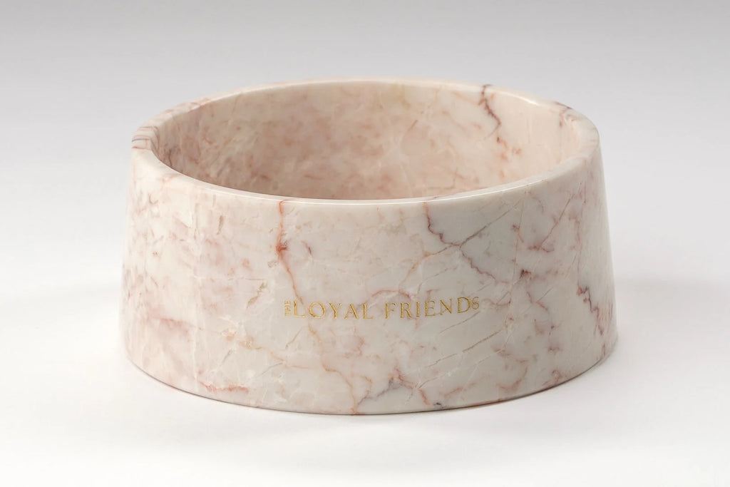 Crema Di Rose Marble Pet Bowl: Luxury Dog Bowl