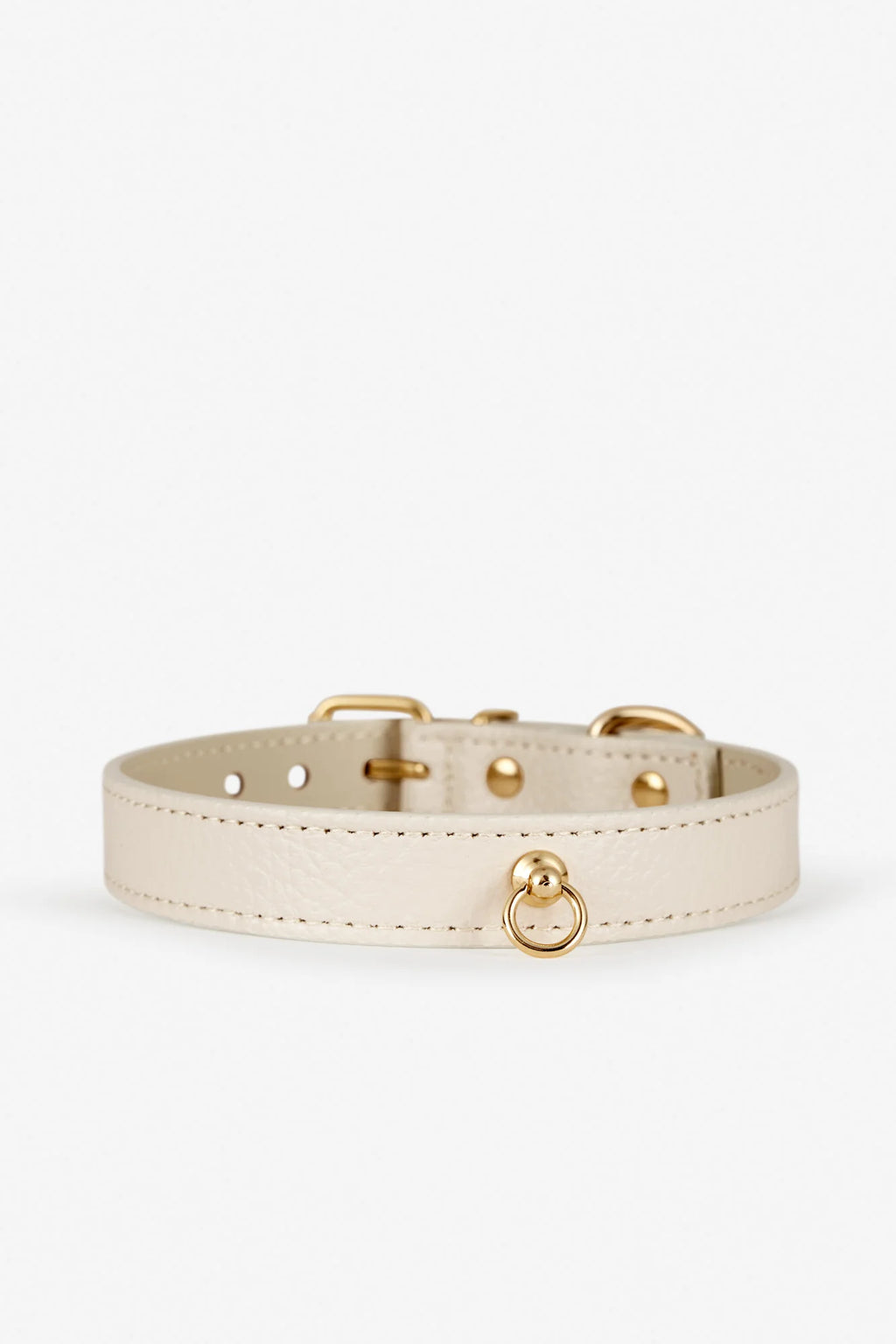 White Leather Juno Dog Collar