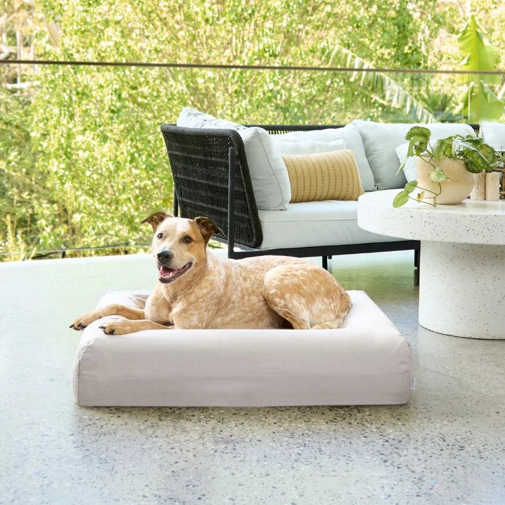 Cooling Dog Bed - Stone Grey Memory Foam