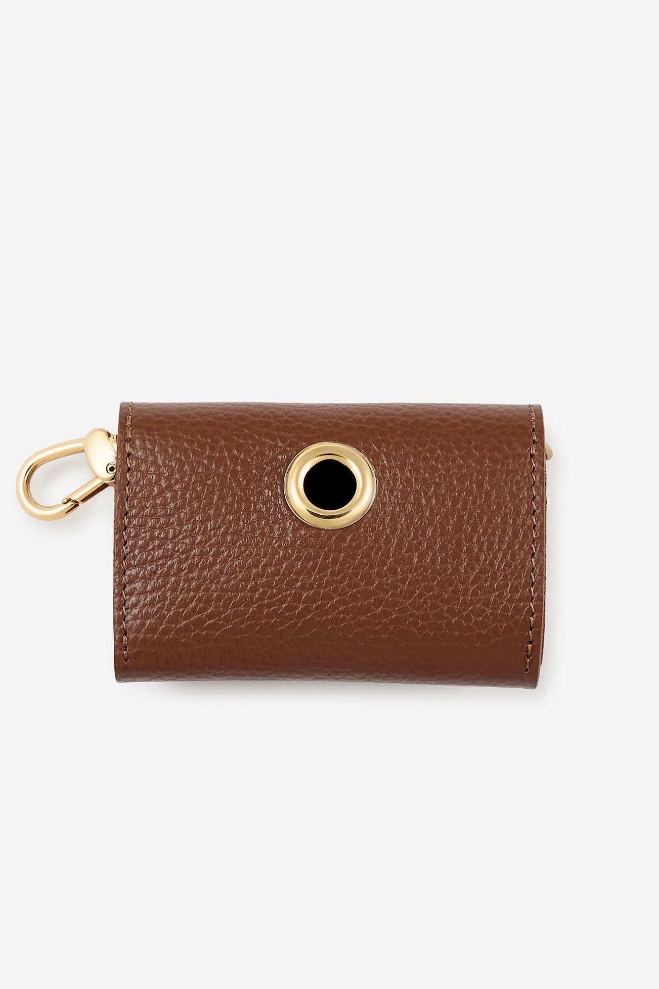 Brown Leather Juno Poop Bag Holder