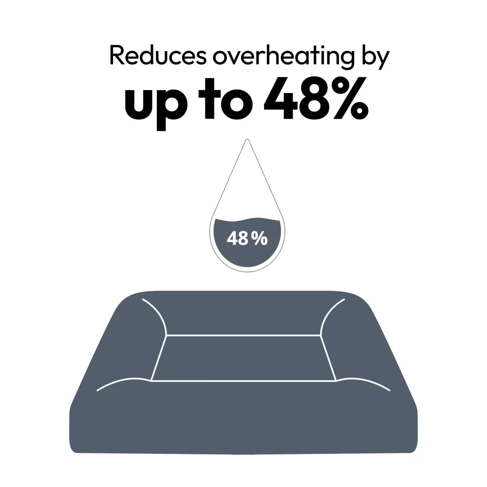Cooling Dog Bed - Stone Grey Memory Foam