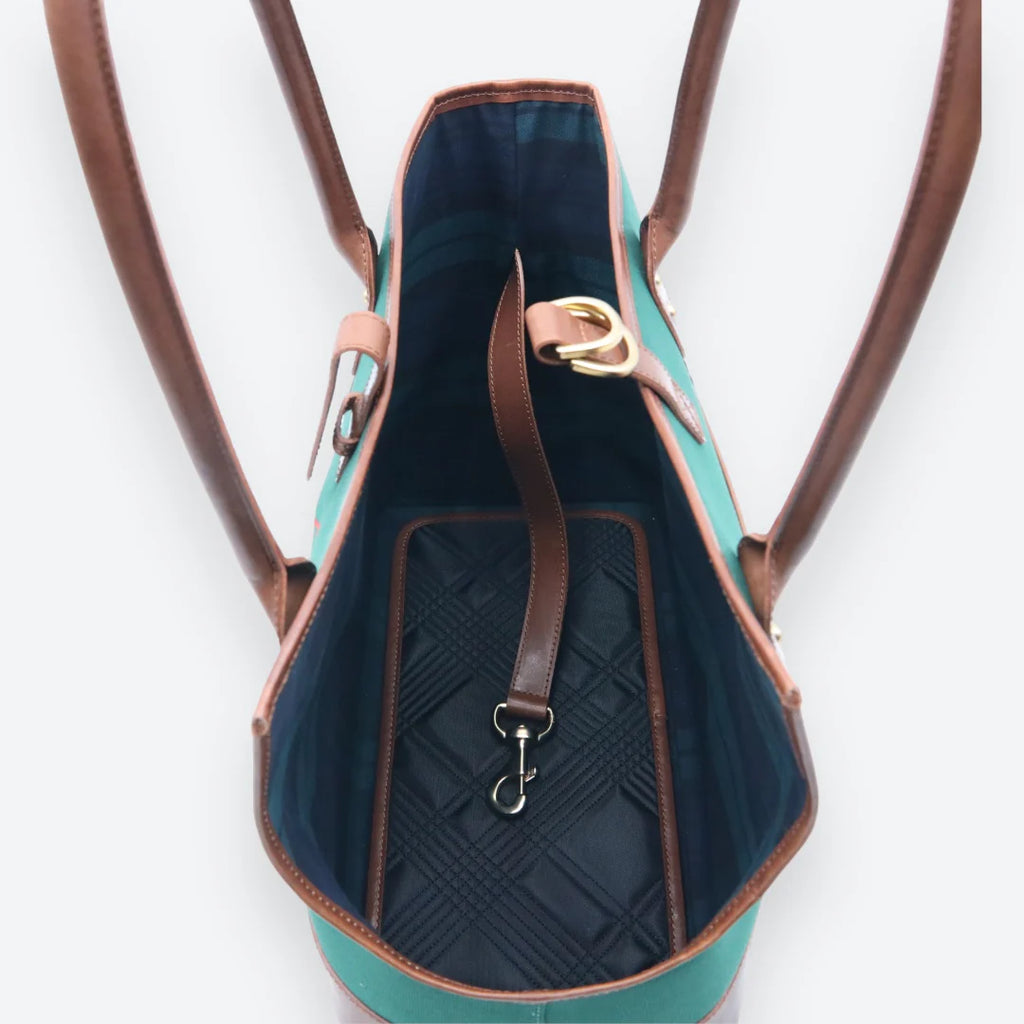 Polo Ralph Lauren Dog Leather and Canvas Tote