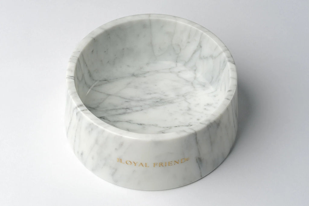 Corchia Perlato Marble Pet Bowl: Luxury Dog Bowl
