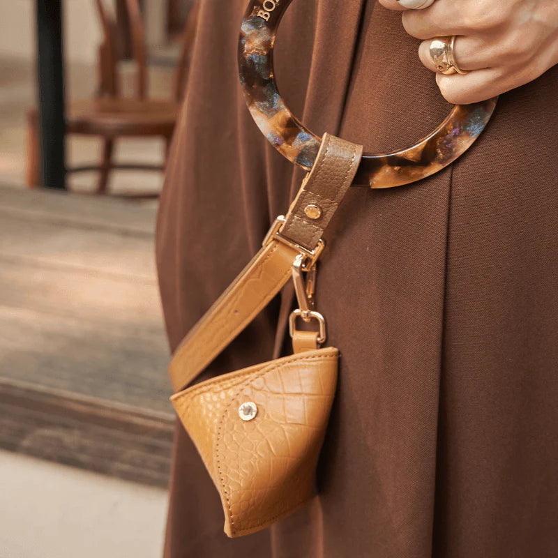 Amber Leather Poop Bag