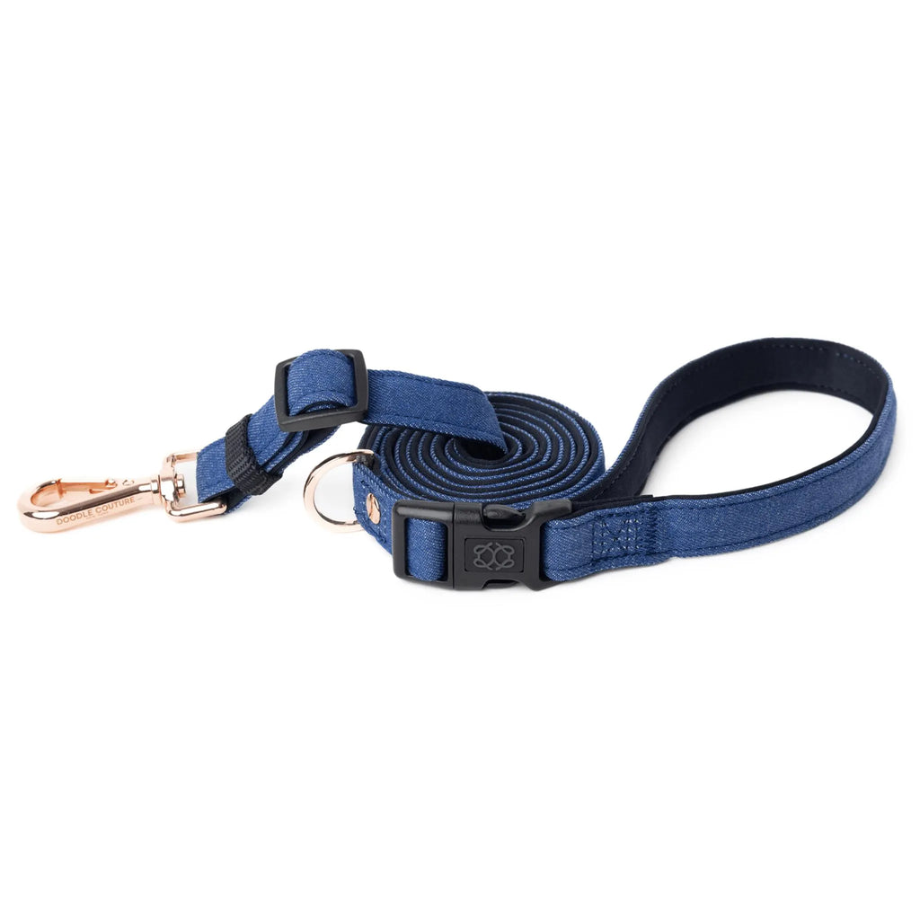 Nomad Adjustable Dog Walking Set - Denim