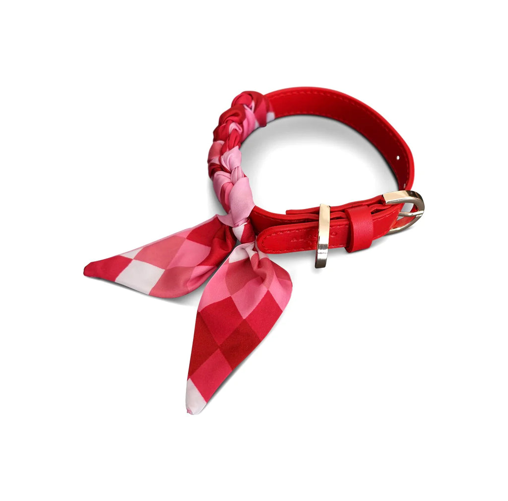 Dog Collar Twilly Square - Red