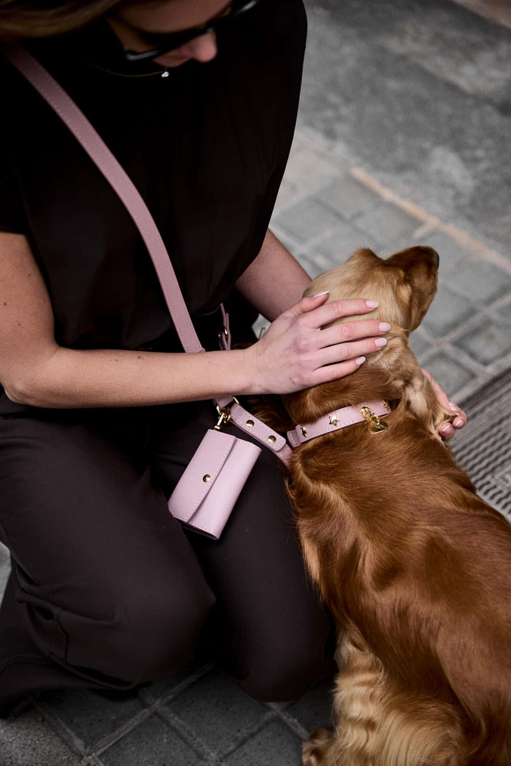 Pink Leather Nara Dog Collar