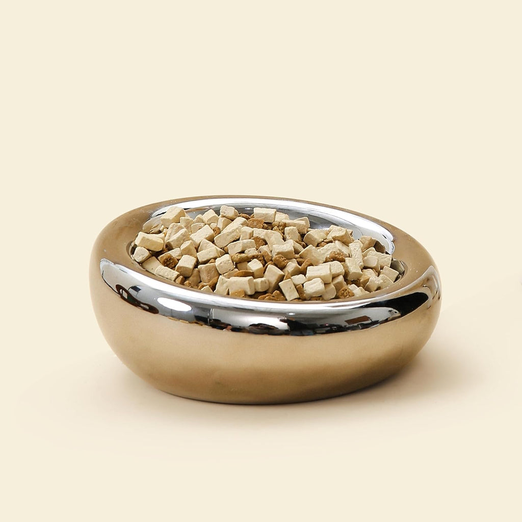 The Pebble Pet Bowl - Deep Chrome