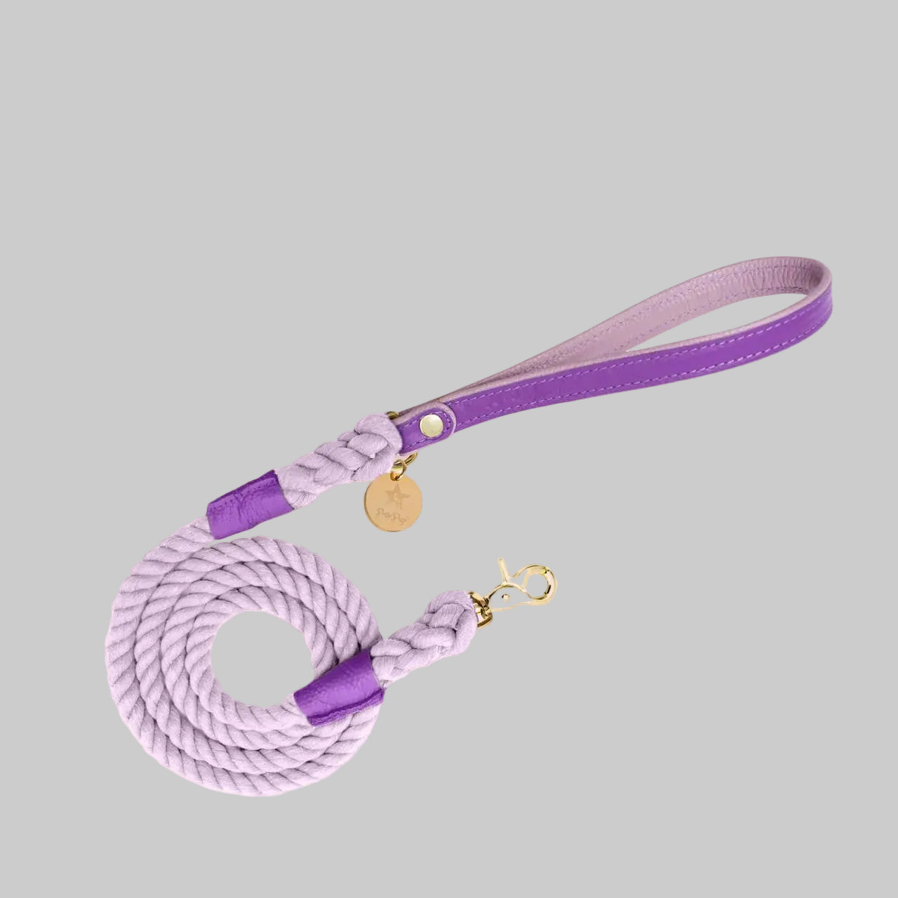 The Braided Rope Leather-Handle Leash