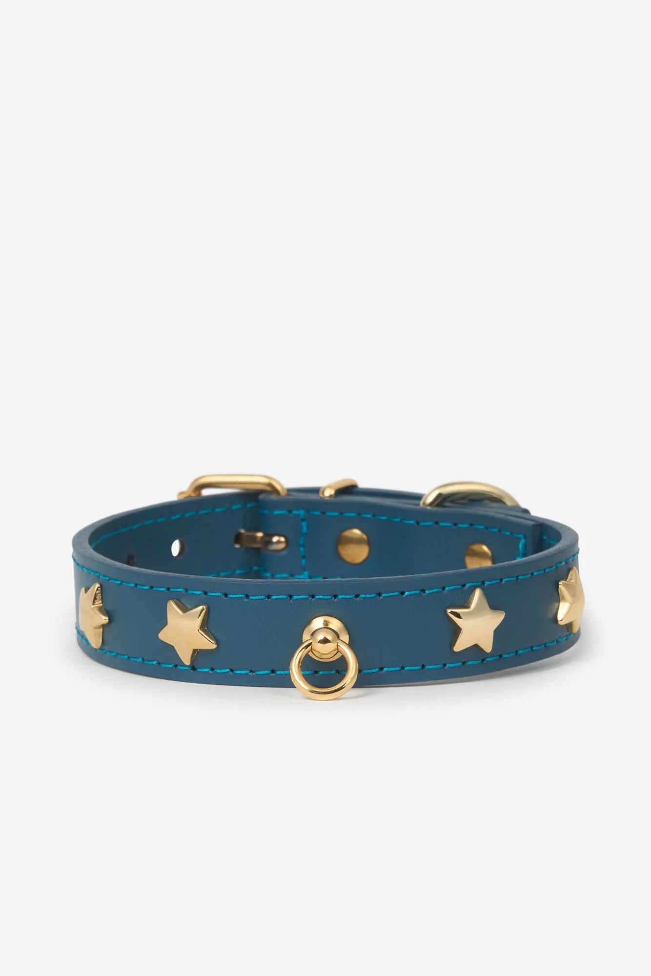 Navy Blue Leather Nara Dog Collar