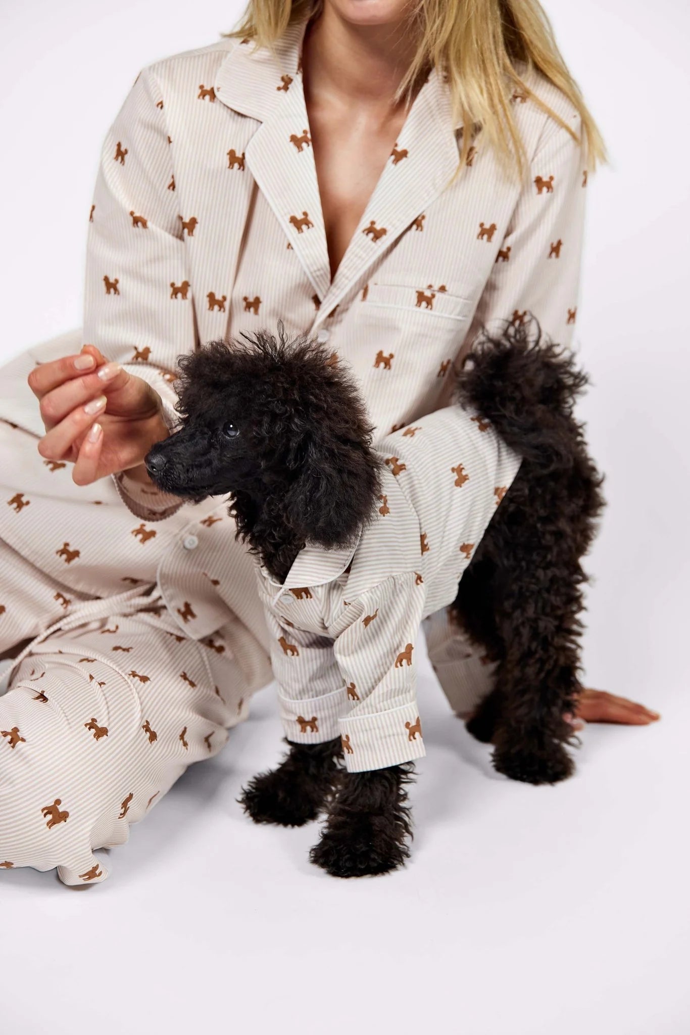 Doodle Unisex Pajama – Brown & White