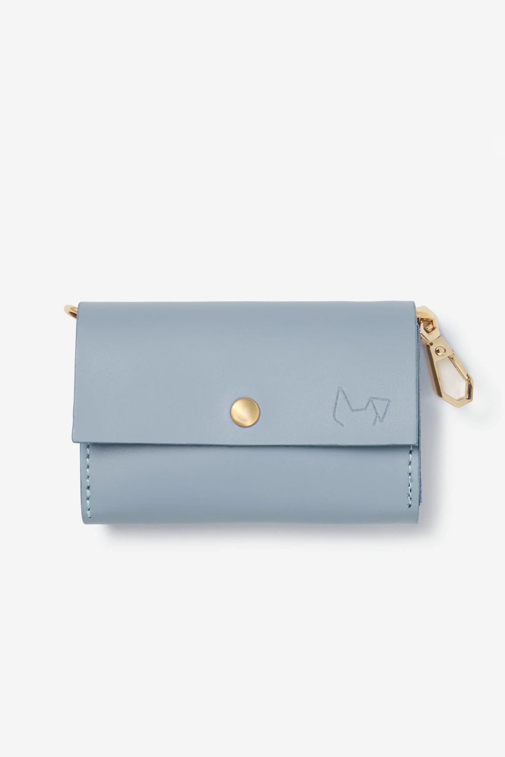Sky Blue Leather Nara Poop Bag Holder