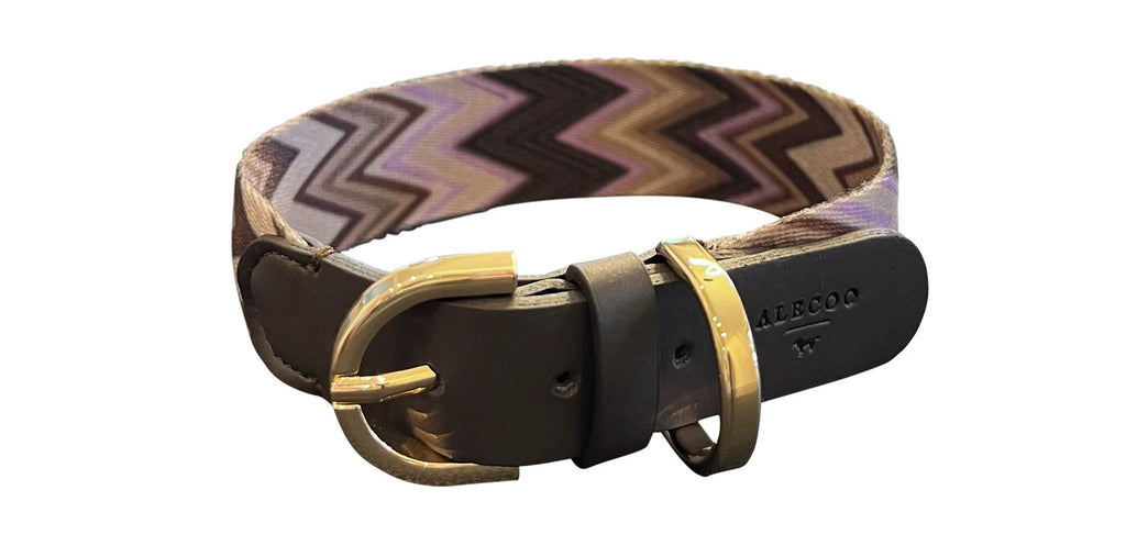 Chevron Violet Dog Collar