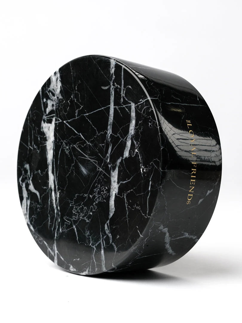 Nocturne Noir Marble Pet Bowl: Luxury Dog Bowl