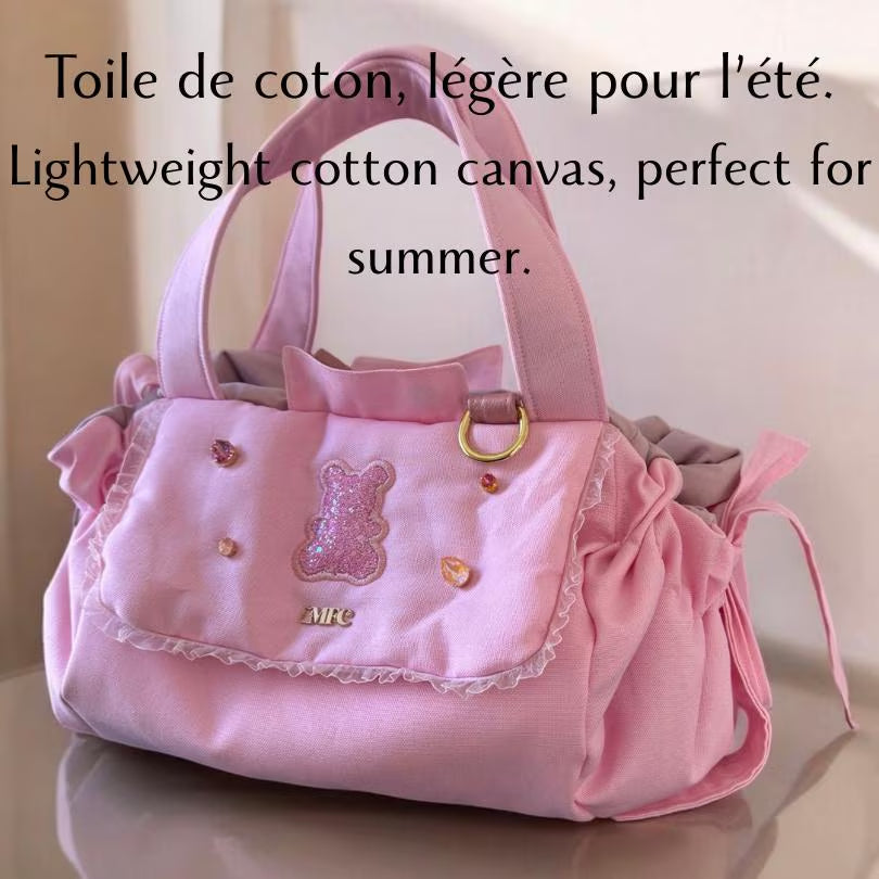 Luxury Pink Swarovski Dog Carrier Bag