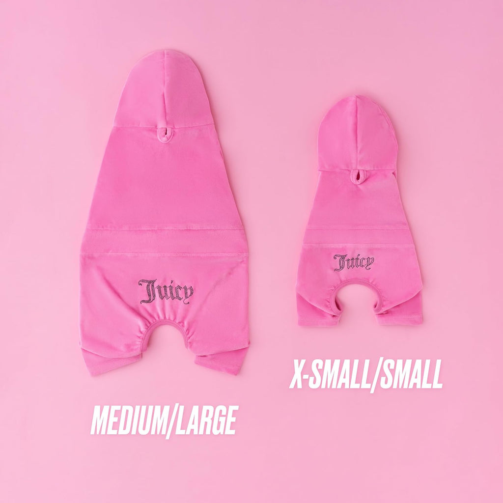 Juicy Couture - Hooded Pet Juicy Bling Velour Tracksuit