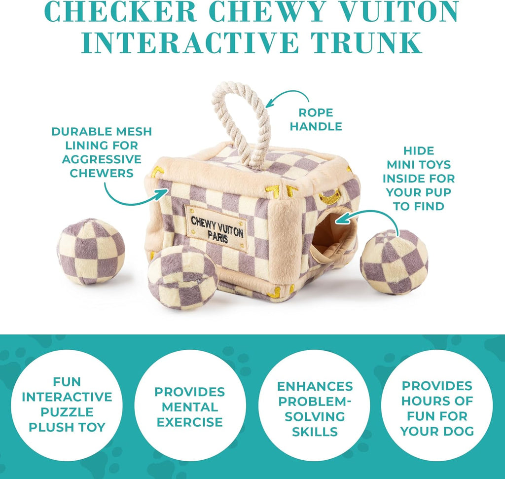 Chewy Vuiton Trunk - Brown Check