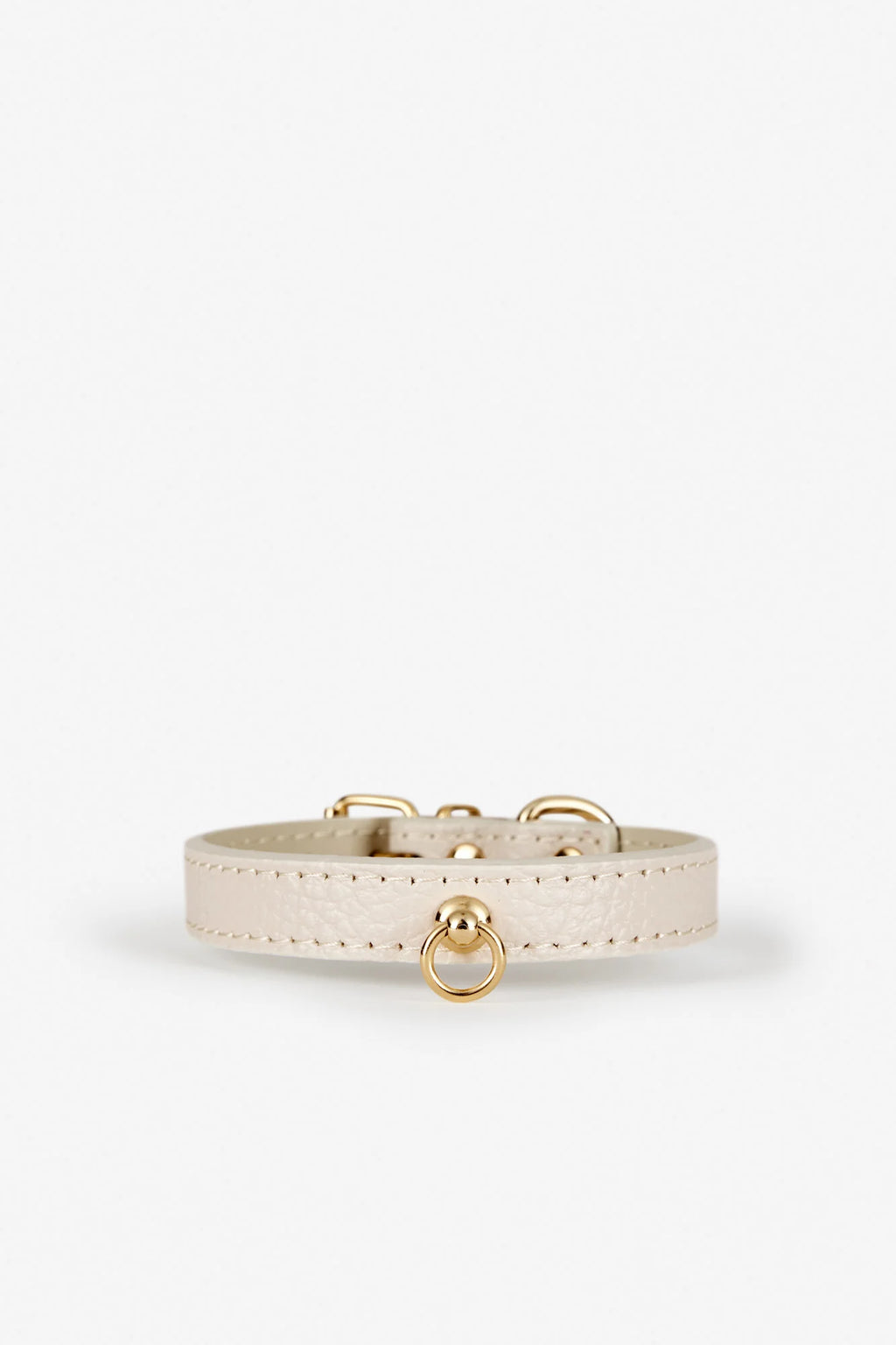 White Leather Juno Toy Dog Collar