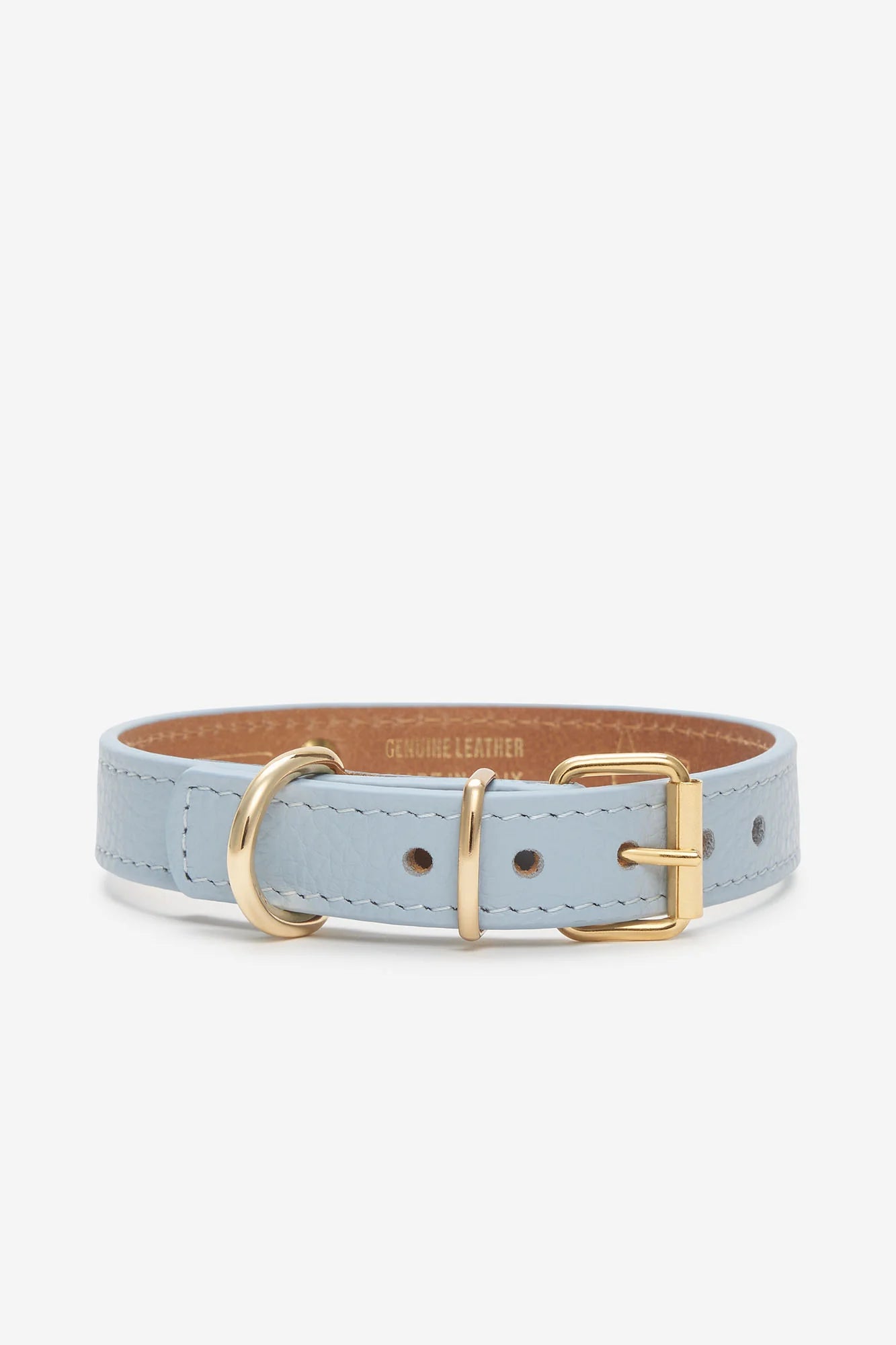 Sky Blue Leather Juno Dog Collar