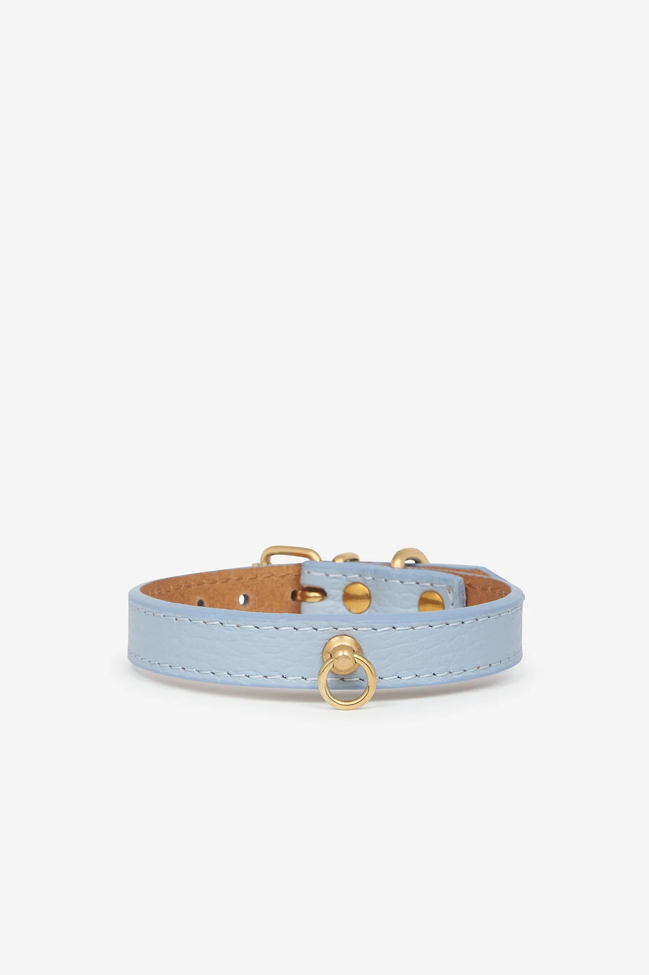 Sky Blue Leather Juno Toy Dog Collar