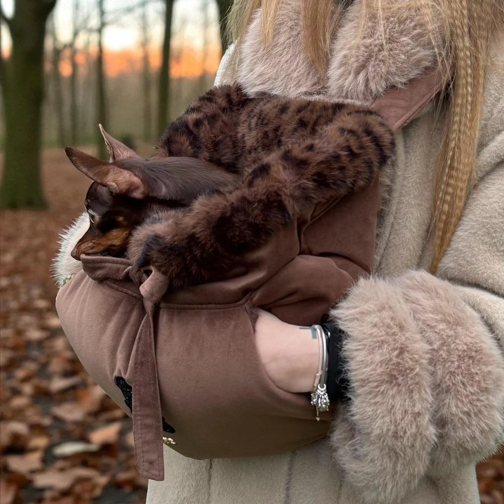 Luxury Leopard Velvet Dog Carrier