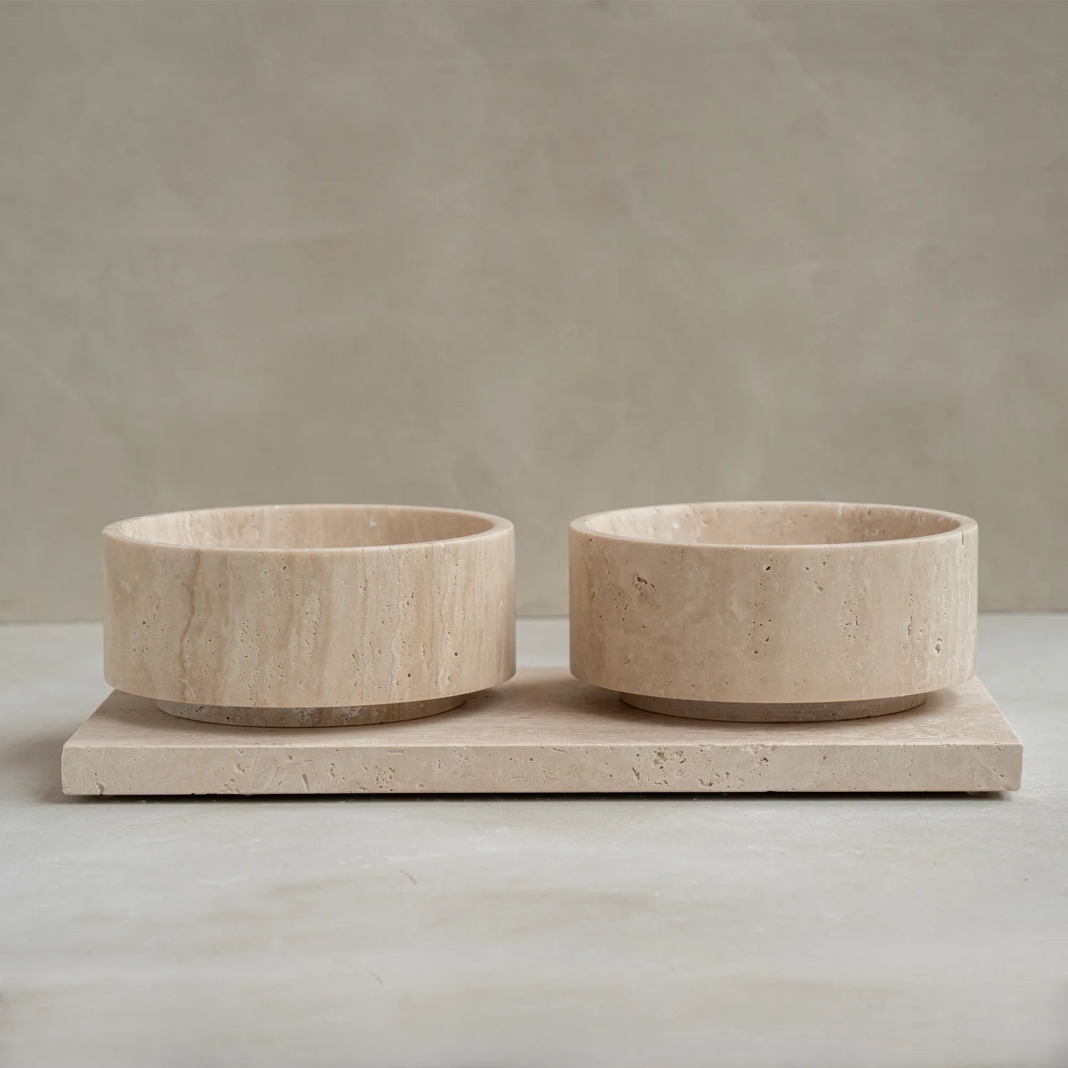 The Travertine Pet Bowl Set