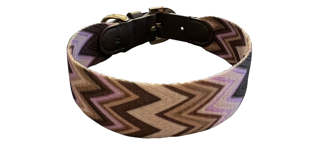 Chevron Violet Dog Collar