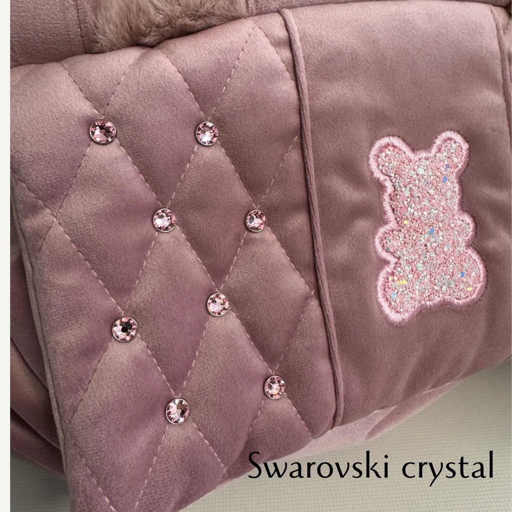 Luxury Pink Swarovski Dog Carrier Bag