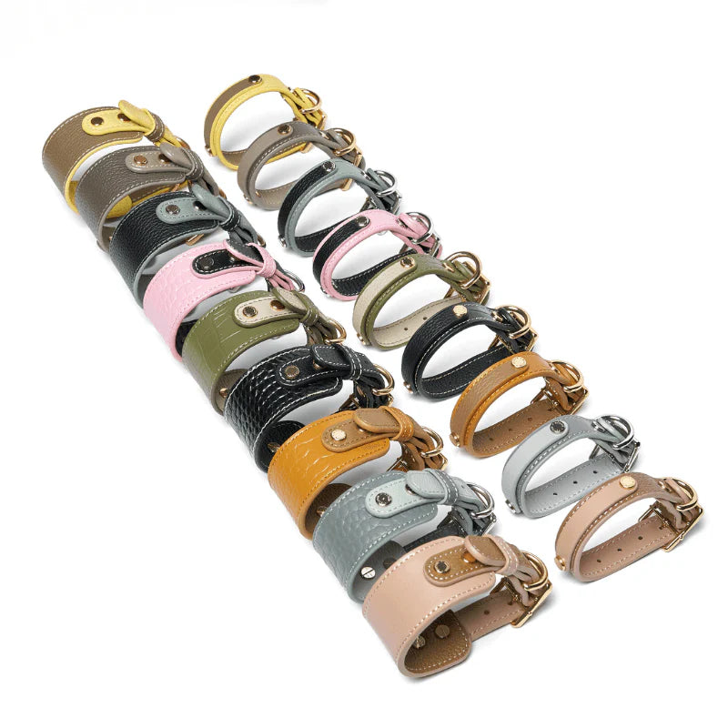 Slim Emerald Leather Collar