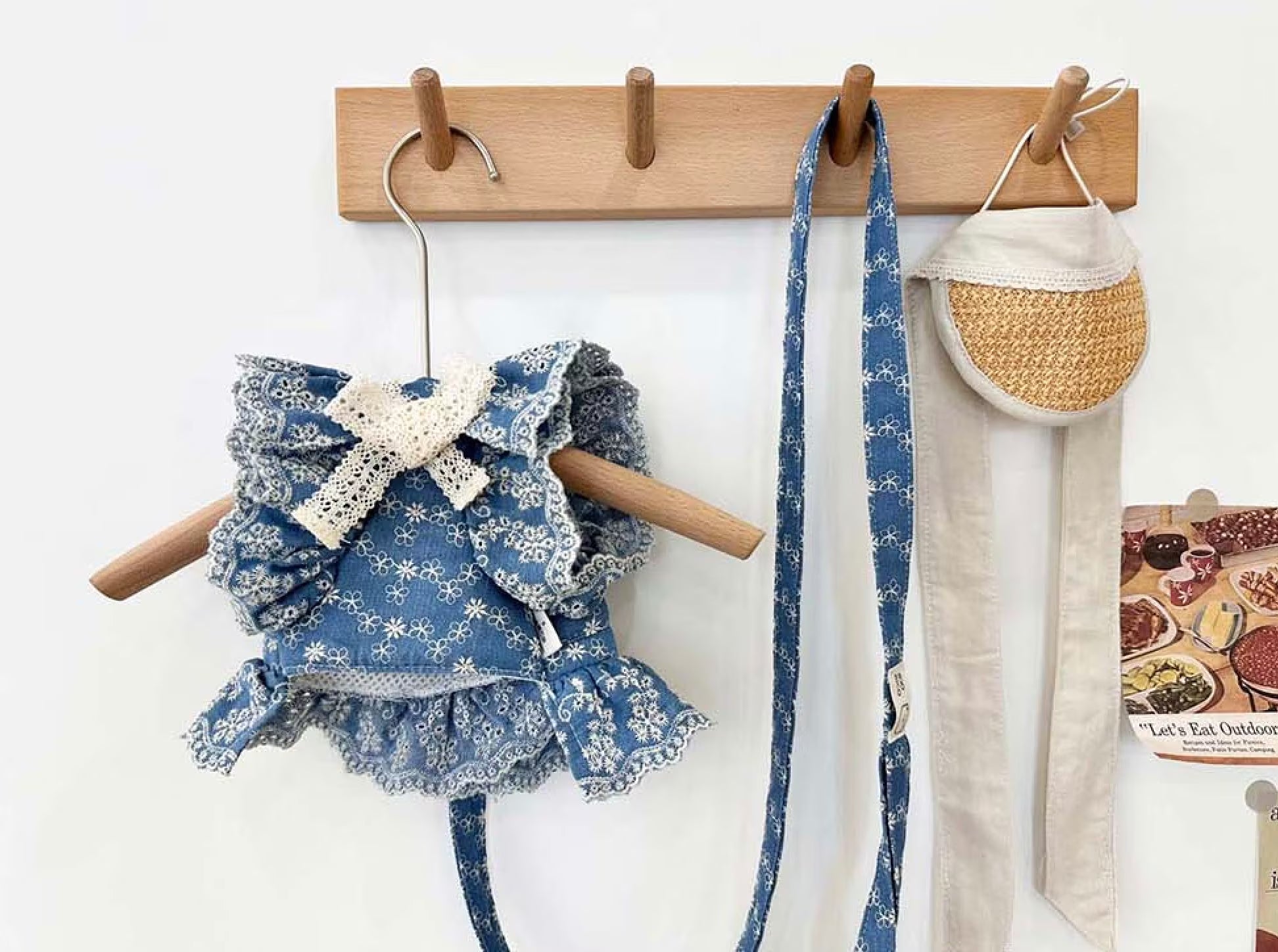 Denim Harness Dress & Leash Set