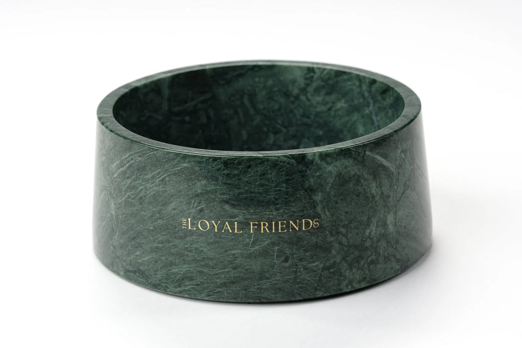 Verde Vivante Indian Green Marble Pet Bowl: Luxury Dog Bowl