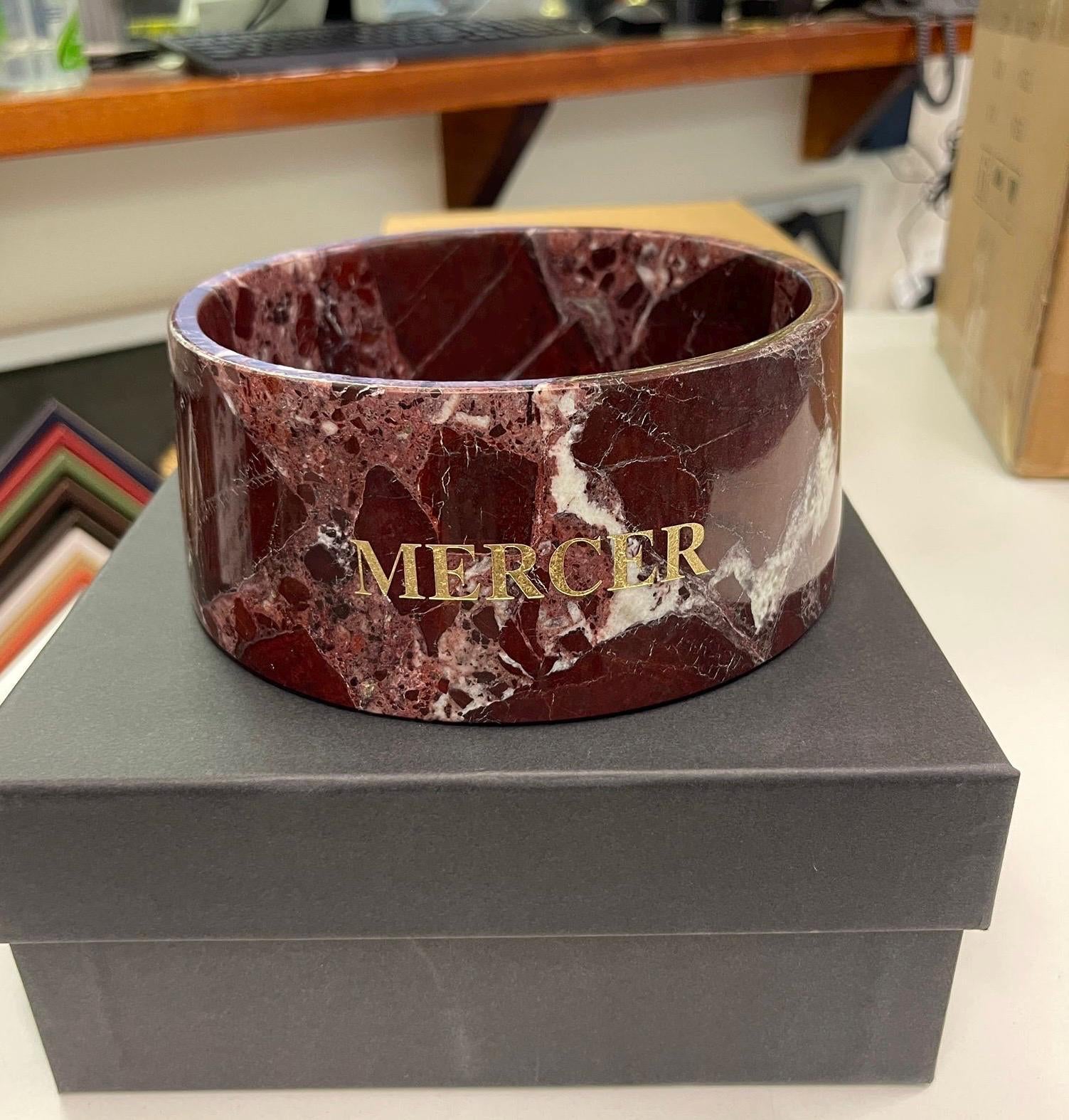 Rosso Imperiale Marble Pet Bowl: Luxury Dog Bowl