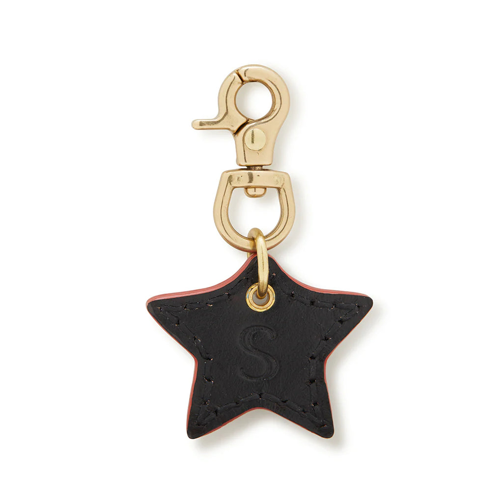 Leather Dog Star Charm - Black