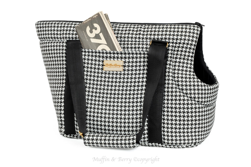 Houndstooth Tweed Luxury Pet Carrier