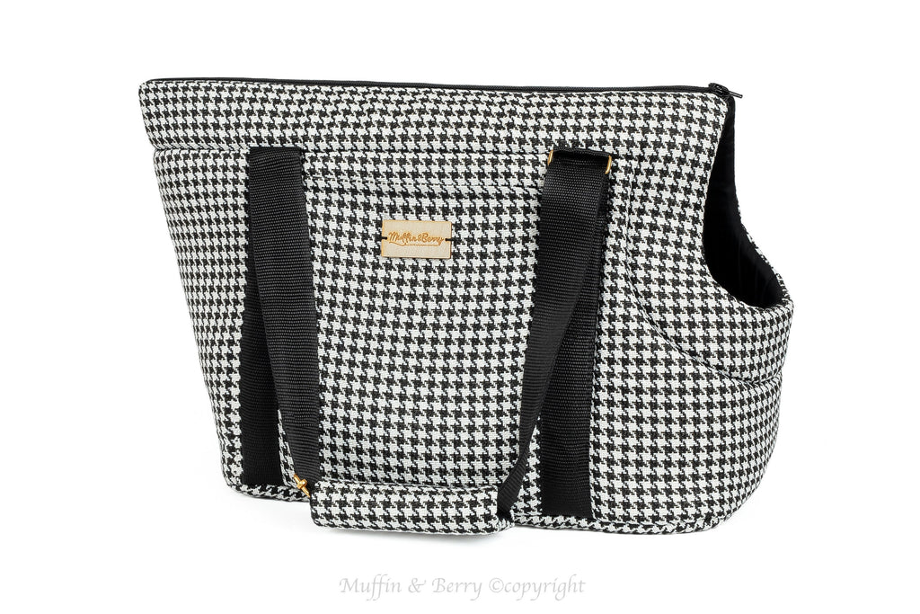 Houndstooth Tweed Luxury Pet Carrier