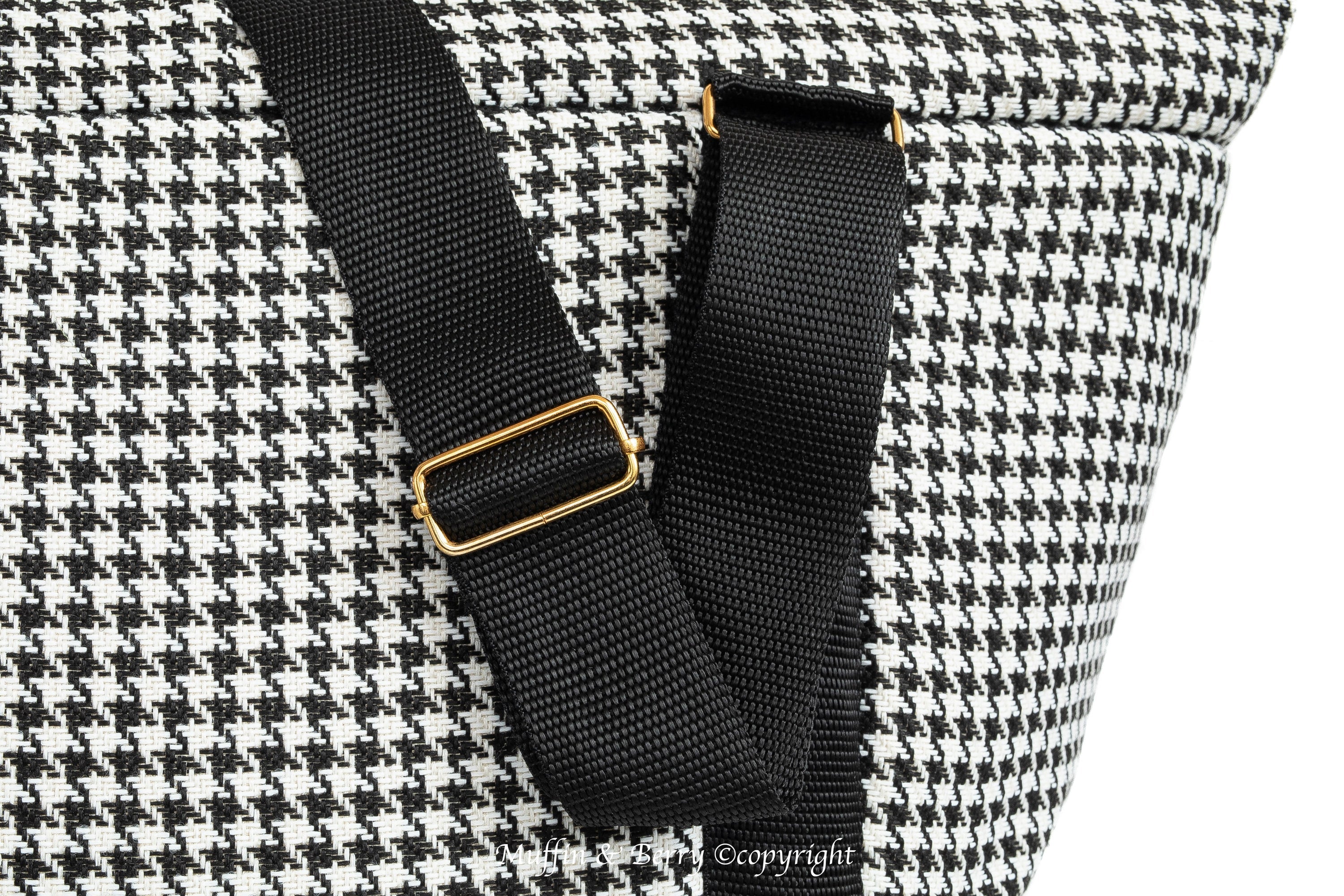 Houndstooth Tweed Luxury Pet Carrier