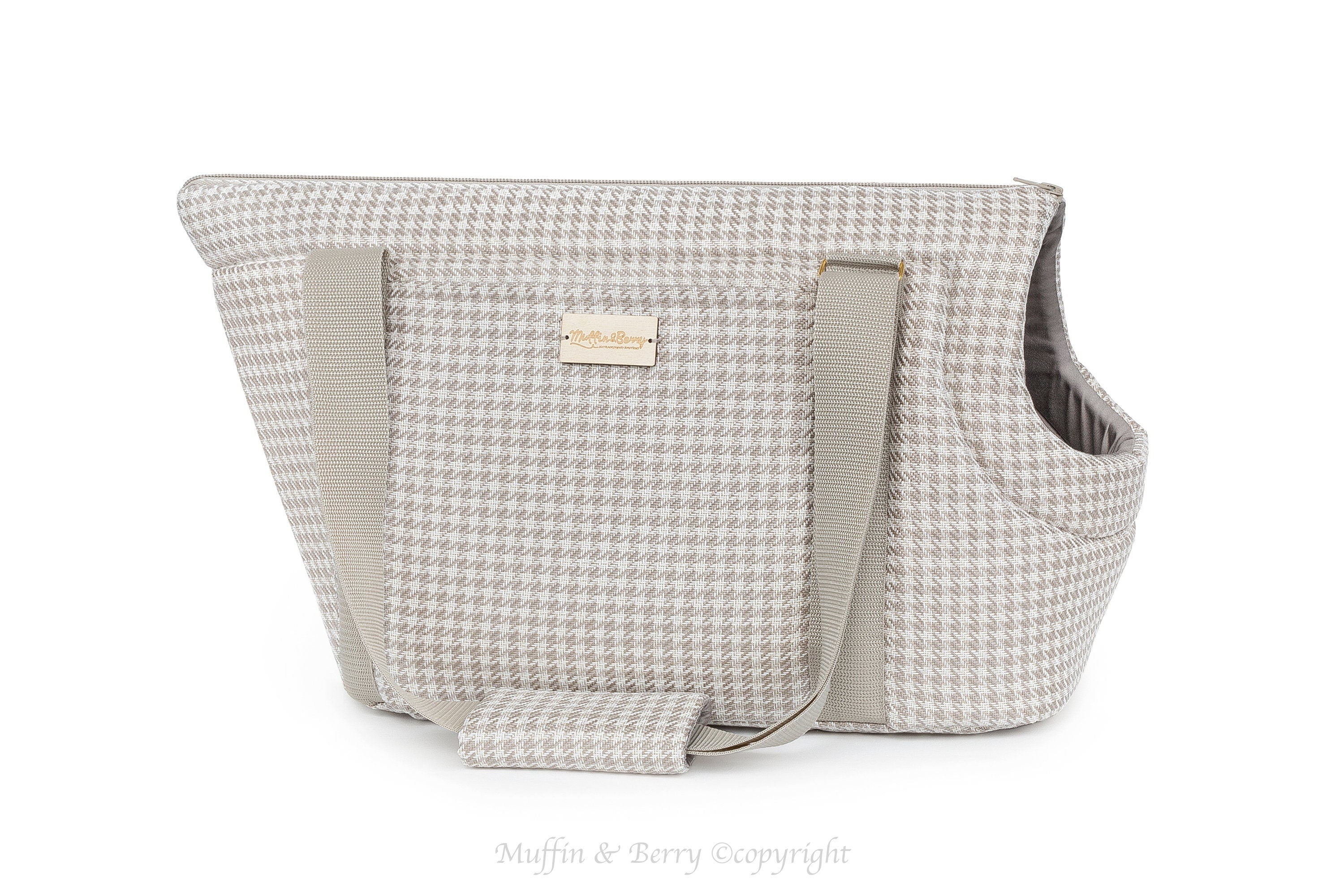 Houndstooth Tweed Luxury Pet Carrier 