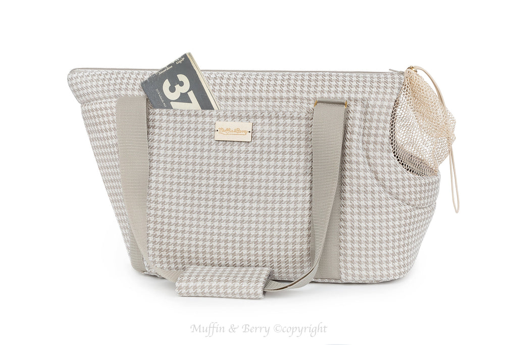 Houndstooth Tweed Luxury Pet Carrier 